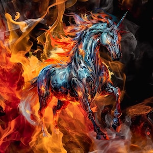Steed of Hades, Orphnaeus, mythical hell horse pattern keeper compatible PDF instant digital download fantasy 18ct BW color chart