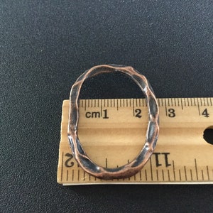 10 pk Copper drop linking rings, twisted branch look frame, red copper alloy, antique copper, large, boho, bulk, destash, finding image 3