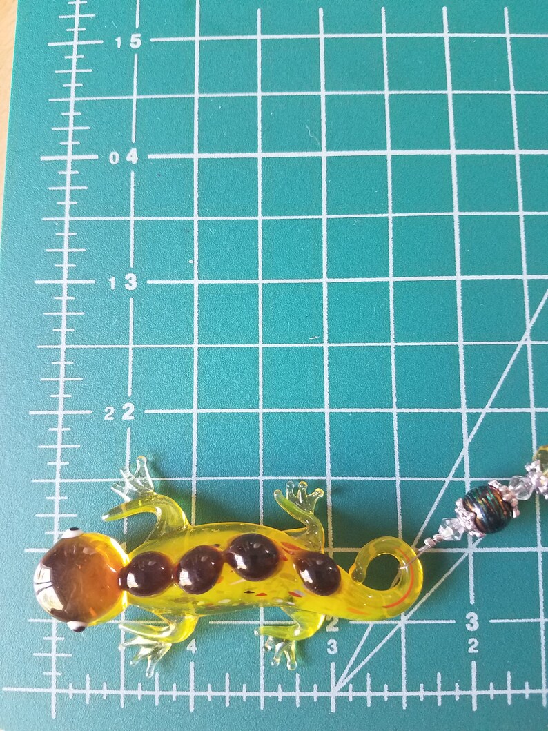 unique Gift patio Translucent yellow lampwork gecko suncatcher deck decoration garden glass lizzard window ornament