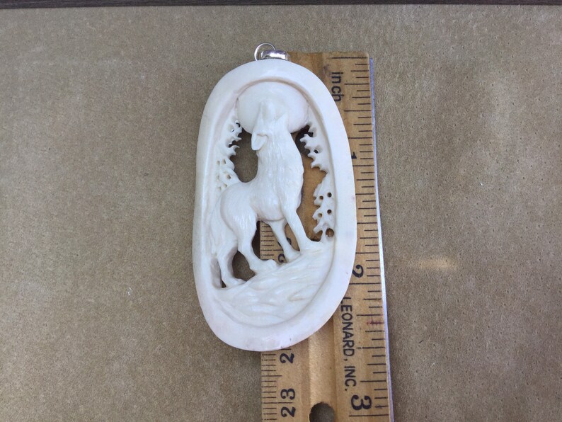 customize by cord color Hand carved bone wolf pendant on braided leather necklace length and pendant choice unique one of a kind gift