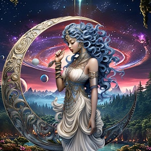 Goddess Creator Pattern Keeper kompatibel PDF direkt digital nedladdning Fantasy 14ct BW färgkarta