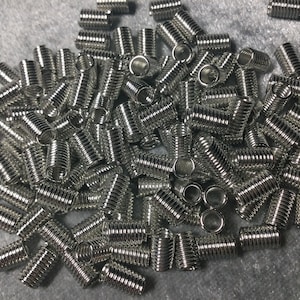 Pack of 100 Spring Coil Beads, silver plated, spacer beads 8x4mm, Hole: 3mm destash