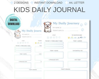 Kids Daily Gratitude Journal: Activity Drawing Page (Digital Download)