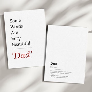 Tarjeta digital del Día del Padre / Regalo imprimible para papá / Algunas palabras son muy hermosas / Tarjeta para papá / Tarjeta para papá primerizo / GIF y MP4 gratis
