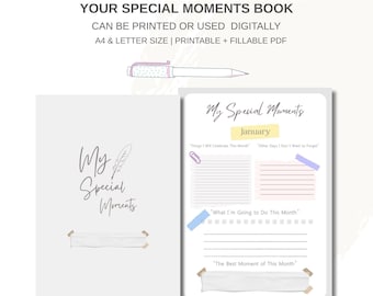 Personalized Monthly Memory Book: Printable Photo Diary (PDF)