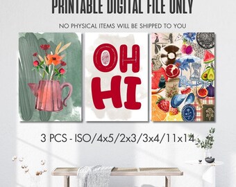 Playful Colorful Wall Art Set: Retro-Inspired Colorful Prints for Modern Home Decor (Digital Download)