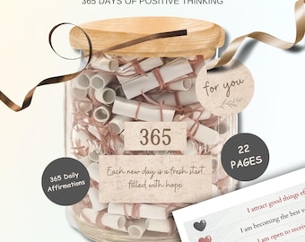 Daily Affirmations Printable: Self-Care Motivation Jar New (black red PDF)