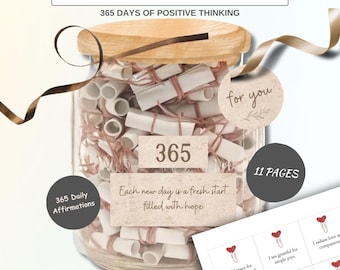 2026 Daily Affirmations Printable: Self-Care Motivation Jar Cards (PDF Download)
