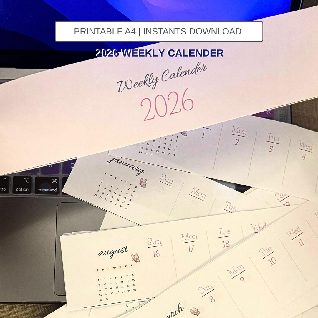 2026 Dated Vertical Weekly Planner Inserts