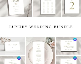 Minimalist Boho Wedding Invitation Bundle: Editable Templates (Digital Download)