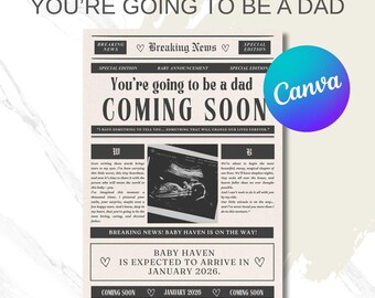 Pregnancy Announcement Card for Dad: Baby Reveal (Editable Digital Download)