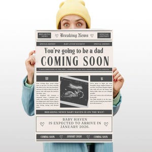 You're Going to Be a Dad - Schwangerschaftsankündigungskarte für Ehemann | Überraschungs-Baby offenbaren Karte | Bearbeitbarer digitaler Download