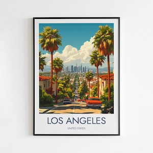 Los Angeles Poster, Travel Poster, Los Angeles Print, Los Angeles Illustration, Los Angeles City Art, Los Angeles City Print