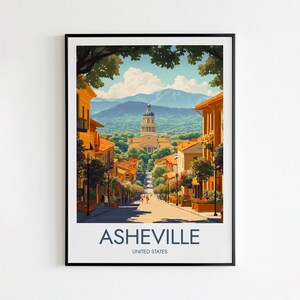 Asheville Poster, Travel Poster, Asheville Print, Asheville Illustration, Asheville City Art, Asheville City Print, Asheville Wall Art