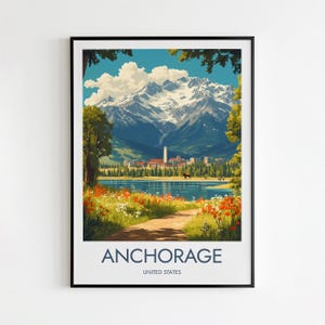 Anchorage Poster, Travel Poster, Anchorage Print, Anchorage Illustration, Anchorage City Art, Anchorage City Print