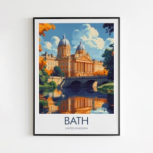 Bath Poster, Travel Poster, Bath Print, Bath Illustration, Bath City Art, Bath City Print, Bath Wall Art