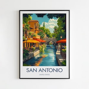 San Antonio Poster, Travel Poster, San Antonio Print, San Antonio Illustration, San Antonio City Art, San Antonio City Print