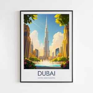 Dubai Poster, Travel Poster, Dubai Print, Dubai Illustration, Dubai City Art, Dubai City Print, Dubai Wall Art