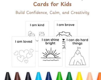 Schede da colorare con affermazioni per bambini: scuola domenicale, attività su comportamento ed empatia, mentalità di crescita, schede stampabili consapevoli