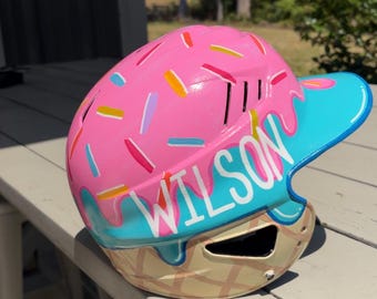 Custom painted baseball/softball helmet