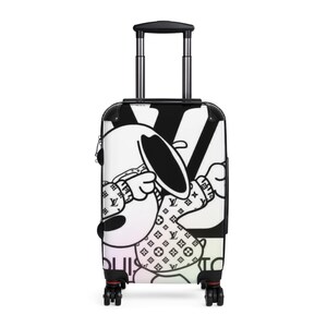 Stilvoller Koffer mit niedlichem Charakterdesign, Reisegepäck, einzigartiges Handgepäck, Geschenk für Reisende, Reiseutensilien für den Urlaub