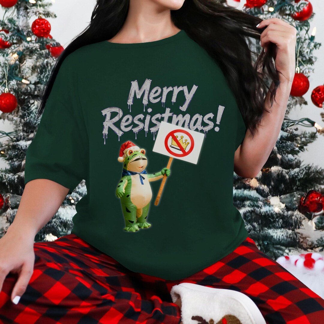 Resistmas Rabbit Merry Resistmas Frog T-shirt, Funny Political Christmas Tee - Etsy