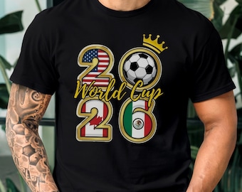 2026 Soccer Championship Gold Crown Design Shirt World Cup Fan Tee