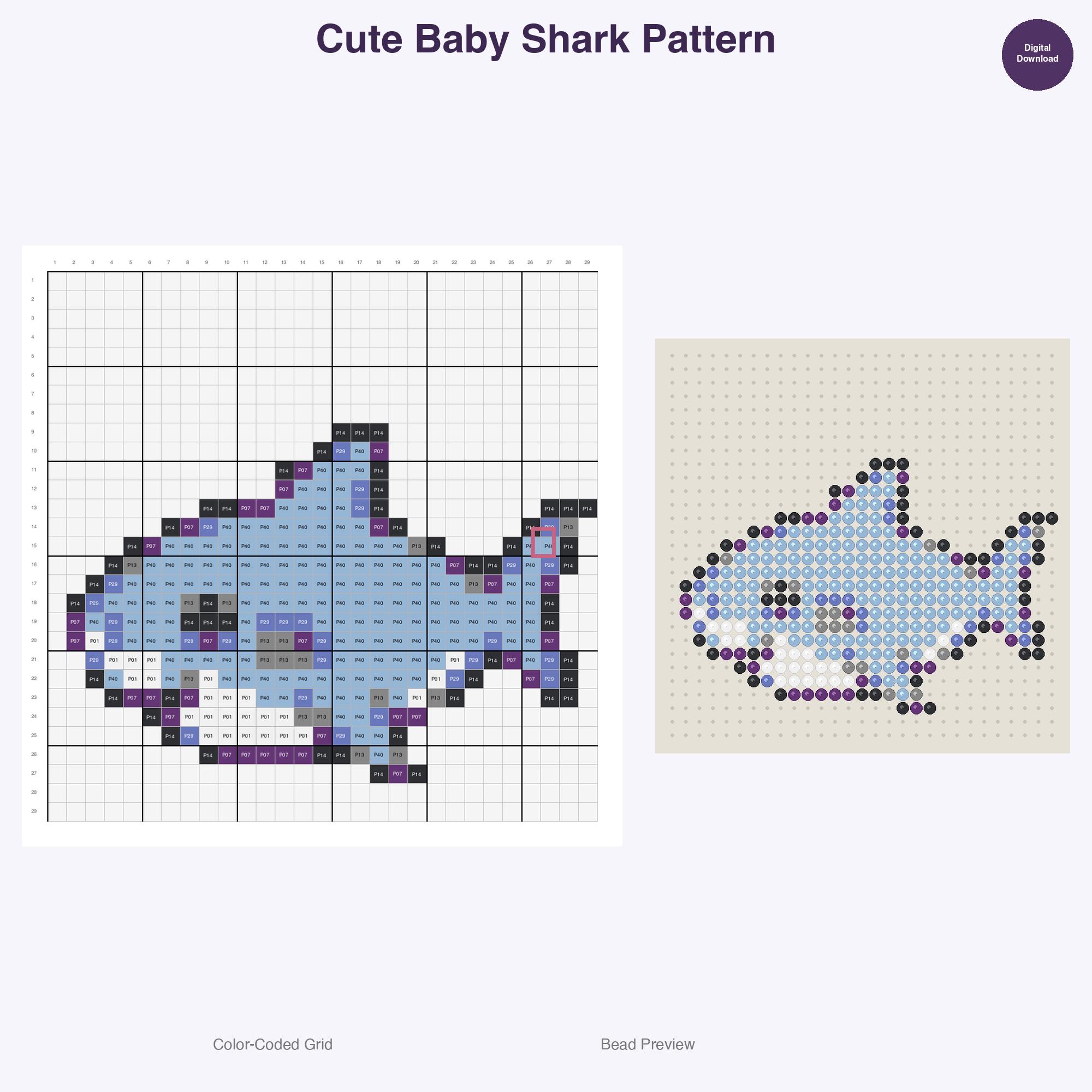 48 Ocean Sea Life Perler Bead Patterns Bundle, Marine Animals (PDF