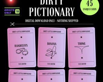 Dirty Pictionary Game – Adult Party Game | Drinking Game | Instant Download | Printable Game | Game Night | Adult Card Game | Bachelorette