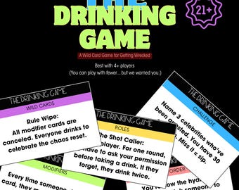 The Drinking Game - Printable Party Game for Adults | Instant Download | College Party | Birthday Party | Wild Party Night | Bachelorette