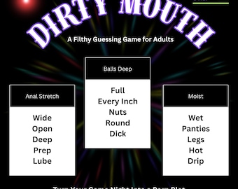 Dirty Mouth – Gioco per feste per adulti in stile tabù / Gioco di indovinelli stampabile / Gioco di parole NSFW / Addio al nubilato / Serata di giochi per adulti