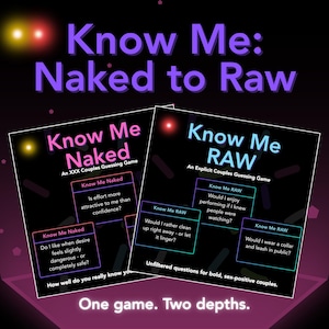 Kenne Me: Naked to Raw - Kartenspiel-Bundle zum Ausdrucken | Würzig bis Explizit | Erwachsenen Paare Ratenspiel | 18+ Datum Nacht Spiel