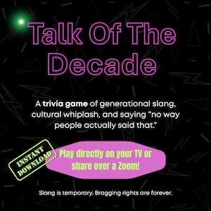 im Gespräch des Jahrzehnts - Zoom Spiel | Quiz-Spiel | Spieleabend | Trinkspiel | Gesellschaftsspiel | Power Point Spiel | Online-Spiel | College-Party