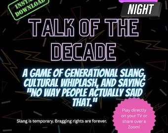 Talk of the Decade - Zoom Game | Trivia Game | Game Night | Drinking Game | Party Game | PowerPoint Game | Online Game | College Party