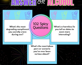 Dirty Truth or Drink Game for Adults | Printable Drinking Game | Adult Party Game | Confession Card Game | Bachelorette Party | Girls Night