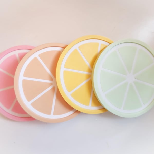 3D Printable Citrus Coaster Set: Lemon, Lime, Orange, Grapefruit (STL File)