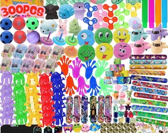 300 PCS Party Favors for Kids, Goodie Bag Stuffers, Easter Egg Fillers, Piñata Fillers, Treasure Chest, Student Rewards, Carnival Prizes