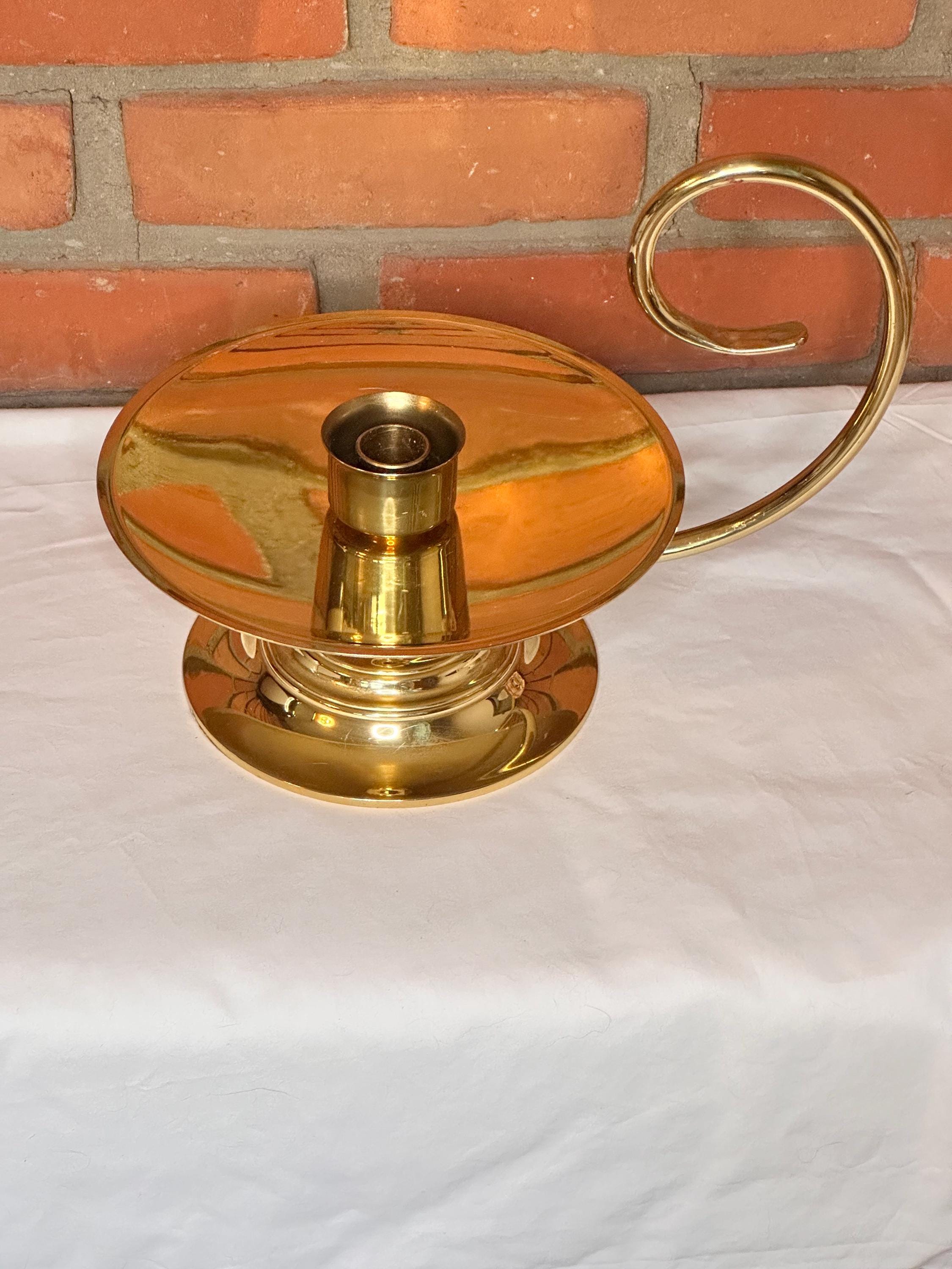 Baldwin USA Brass Candleholder Large Round Single Taper Candle Old Style