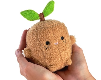 Tree Stump Fluffy Mini Plush Toy, Cute Nature Plush