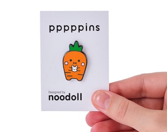 Orange Carrot Hard Enamel Pin, Cute Carrot Pin