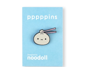 Bao with Chopsticks Hard Enamel Pin, Cute Bao Pin