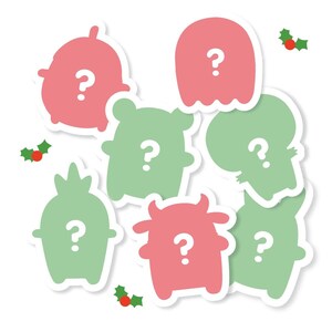 Kerststickers Mystery Pack, schattige personagestickers, kerststickers