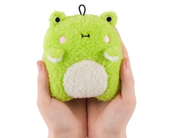 Green Frog Mini Fluffy Plush Toy, Cute Frog Plushie, Froggy