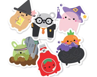 Cute Halloween Characters Vinyl Stickers