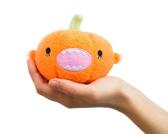 Orange Pumpkin Mini Plush Toy, Spooky Plush, Halloween Treat Present