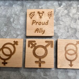 Celebrate love, identity, and inclusion with this LGBTQ+ Pride Magnet Set, featuring 4 unique engraved designs