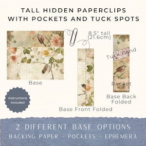 Hidden Paperclips Kit, Vintage Secret Garden, Printable Ephemera, Junk Journals, Digital Download Craft Supplies, Bookmark Ideas BB-TKHP001
