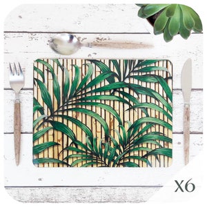 Nami Placemats Set of 4 & 6 Wooden Placemats Placemats Rectangle Placemat  Placemats Set table Mats place Mats Placemats Rectangle 