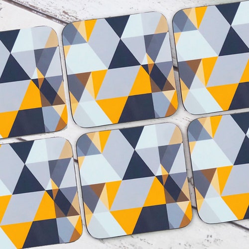 Scandinavian Modern Placemats Set of 6 Mustard Yellow and Etsy UK