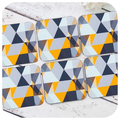 Scandinavian Modern Placemats Set of 6 Mustard Yellow and Etsy